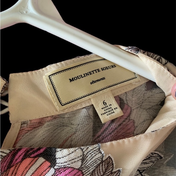 MOULINETTE SOEURS TERRACE SWING SHEER PEPLUM BLOUSE WITH CAMI SIZE 6 - Picture 6 of 10